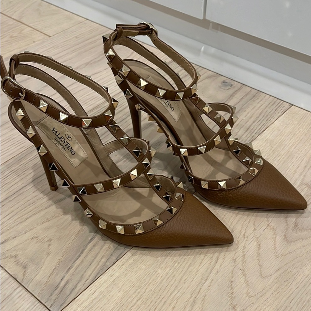 Valentino Brown Studded Women's Heels